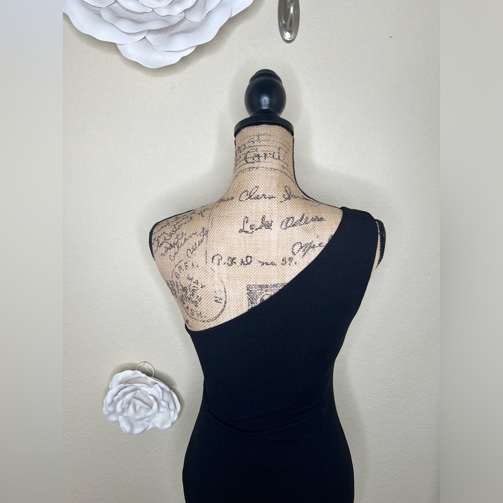 NTM: DO+BE One Shoulder Bodycon Cut Out w/ Metallic Chains Black Mini Dress Sz S - Picture 10 of 16